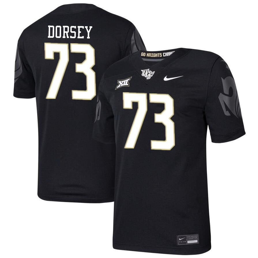 Men #73 Wes Dorsey UCF Knights Big 12 Conference College Football Jerseys Stitched-Black